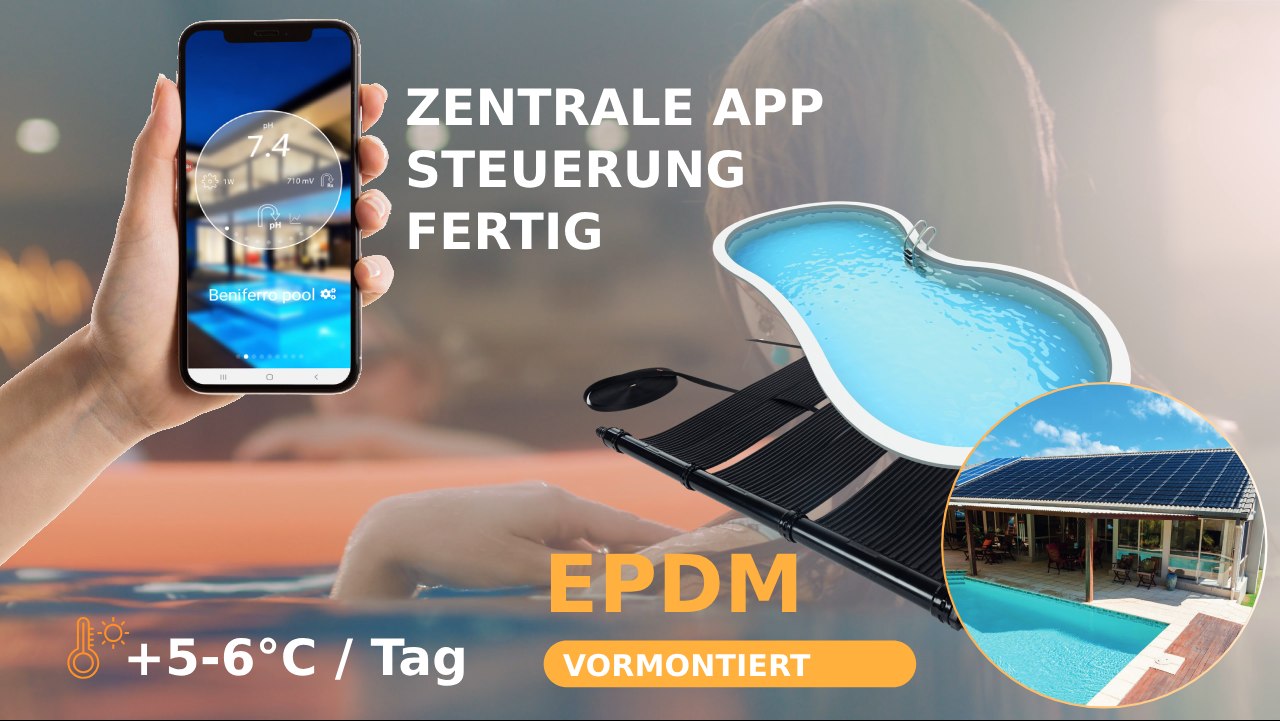 Poolheizung Solarmatte aus EPDM - Dauerhaft, Frost- und UV-beständig - DIY Starter-Kit