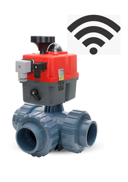 Automatische 3-Wege-Kugelhahn 50/63mm mit WiFiPOOL Solarsteuerung - L-Bohrung