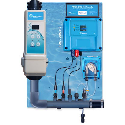 Chlorgenerator HS vormontiert auf Wandplatte mit pH/RX-Regelung - model 2025 (WiFi ausfallsicher)