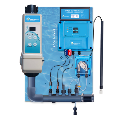 Chlorgenerator HS vormontiert auf Wandplatte mit pH/RX-Regelung - model 2025 (WiFi ausfallsicher)